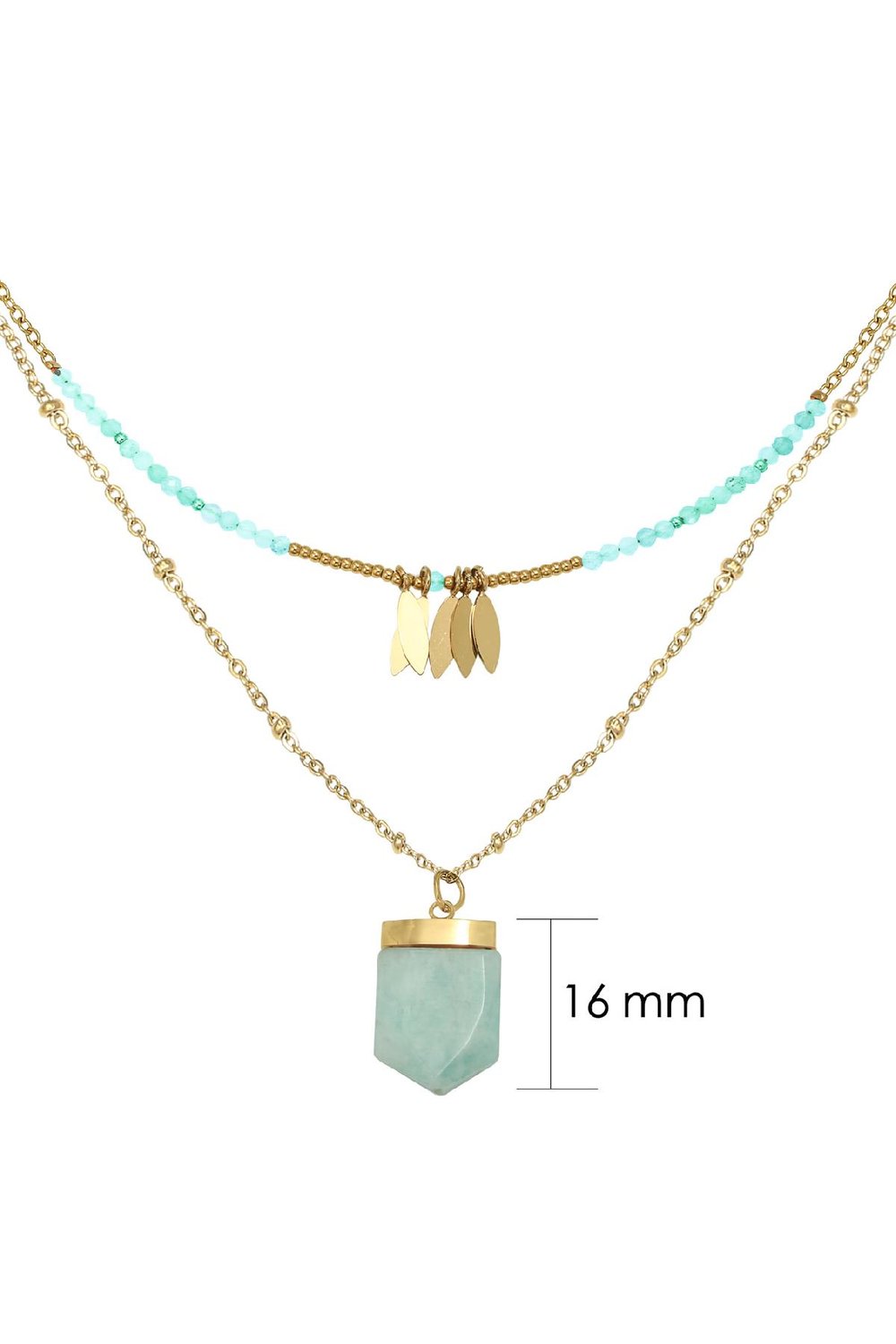 Necklace Inner Strength Green Stainless Steel h5Picture4